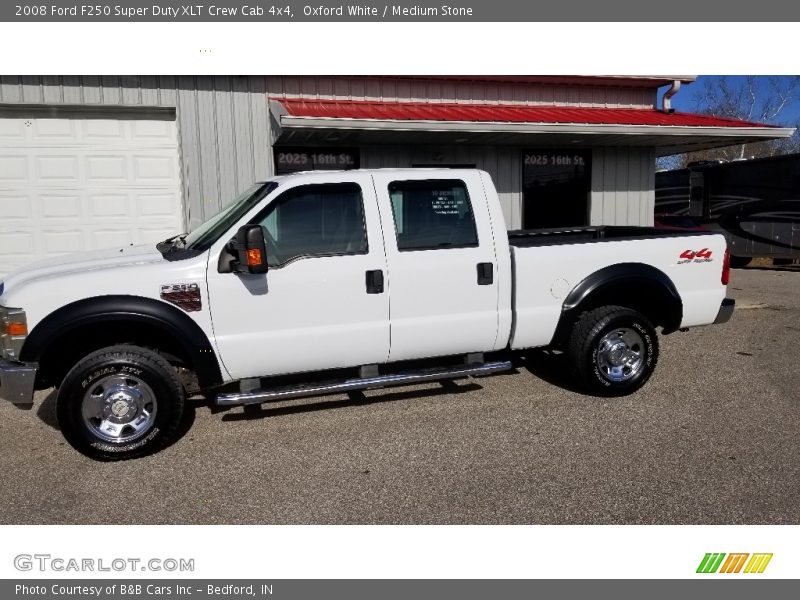 Oxford White / Medium Stone 2008 Ford F250 Super Duty XLT Crew Cab 4x4
