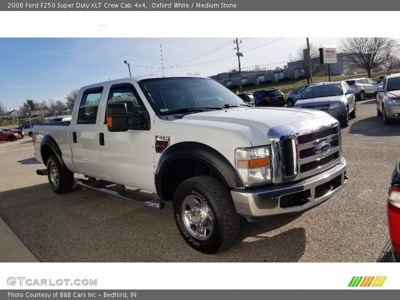 Oxford White / Medium Stone 2008 Ford F250 Super Duty XLT Crew Cab 4x4