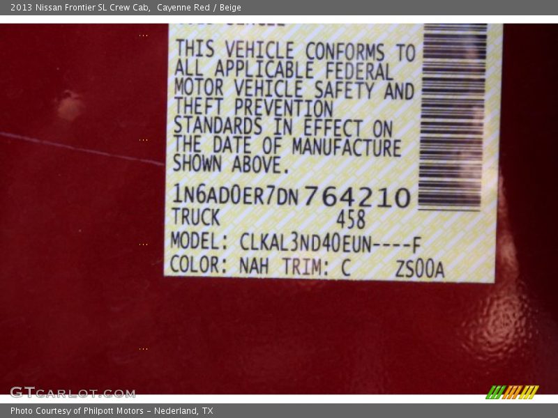 Cayenne Red / Beige 2013 Nissan Frontier SL Crew Cab