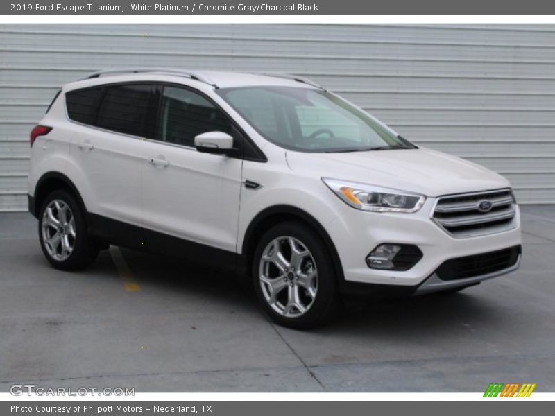 White Platinum / Chromite Gray/Charcoal Black 2019 Ford Escape Titanium