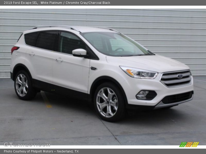 White Platinum / Chromite Gray/Charcoal Black 2019 Ford Escape SEL