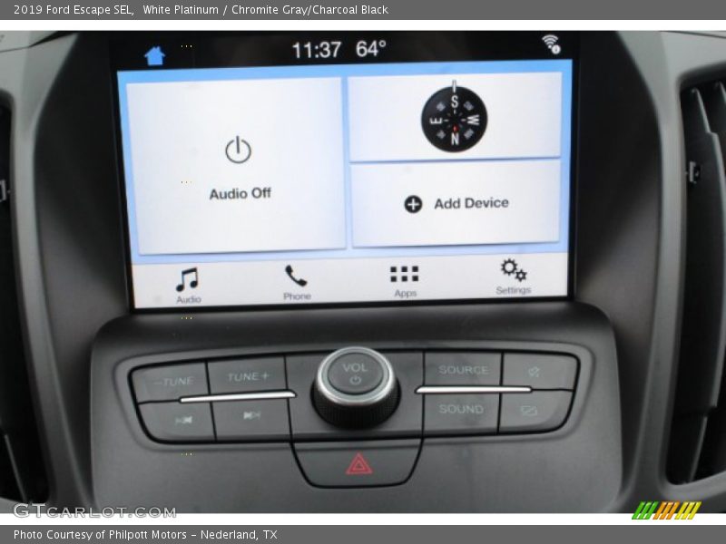 White Platinum / Chromite Gray/Charcoal Black 2019 Ford Escape SEL