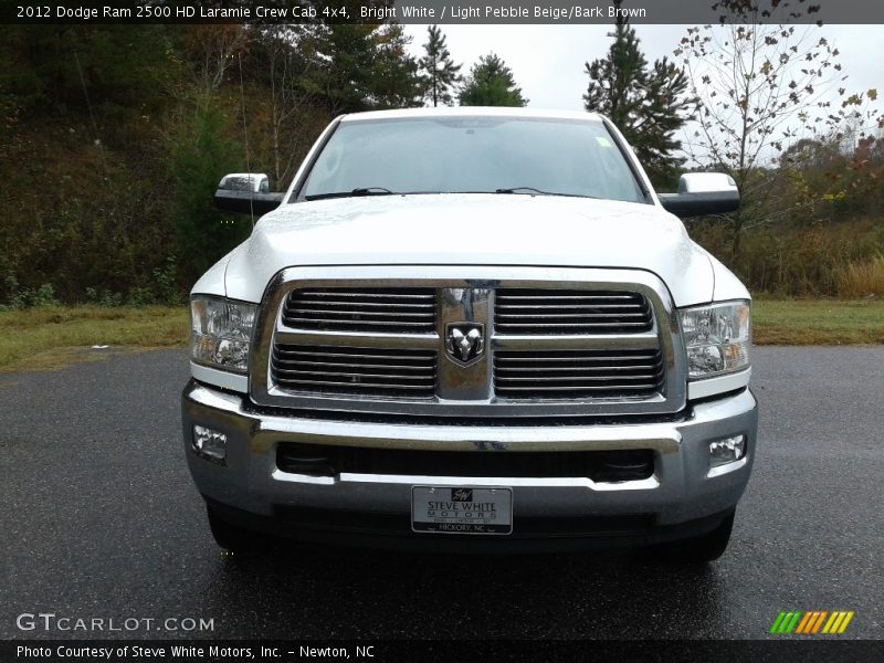 Bright White / Light Pebble Beige/Bark Brown 2012 Dodge Ram 2500 HD Laramie Crew Cab 4x4