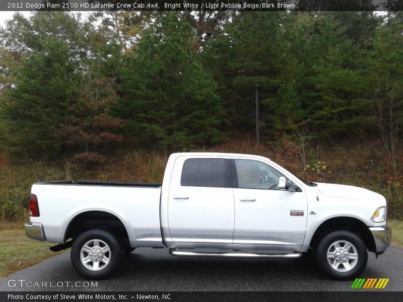 Bright White / Light Pebble Beige/Bark Brown 2012 Dodge Ram 2500 HD Laramie Crew Cab 4x4