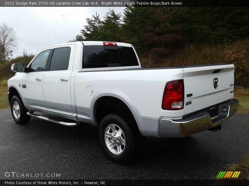 Bright White / Light Pebble Beige/Bark Brown 2012 Dodge Ram 2500 HD Laramie Crew Cab 4x4