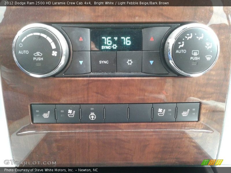 Bright White / Light Pebble Beige/Bark Brown 2012 Dodge Ram 2500 HD Laramie Crew Cab 4x4