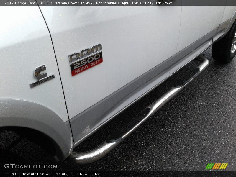 Bright White / Light Pebble Beige/Bark Brown 2012 Dodge Ram 2500 HD Laramie Crew Cab 4x4