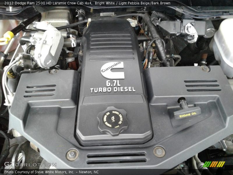 Bright White / Light Pebble Beige/Bark Brown 2012 Dodge Ram 2500 HD Laramie Crew Cab 4x4