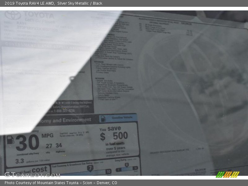 Silver Sky Metallic / Black 2019 Toyota RAV4 LE AWD