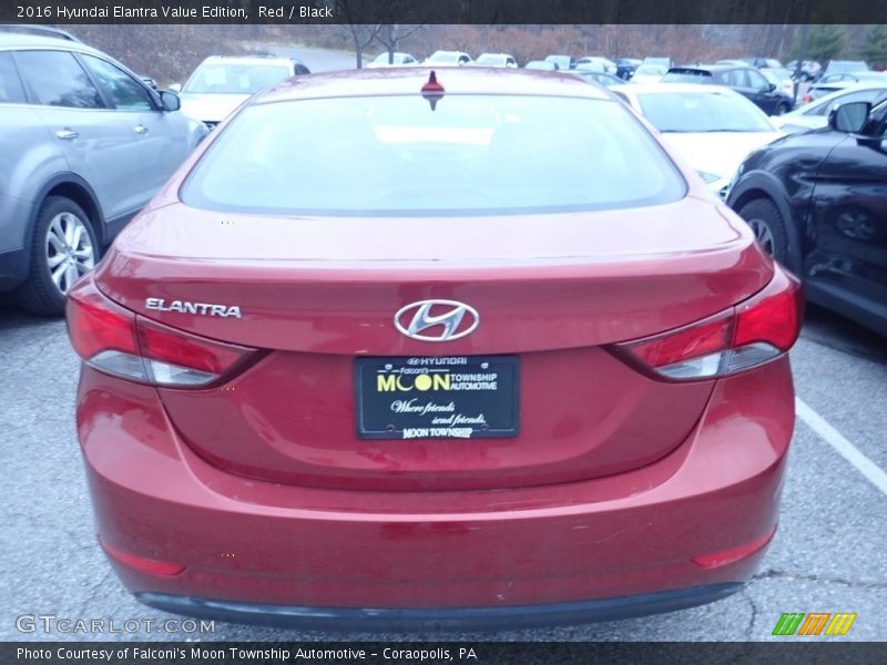 Red / Black 2016 Hyundai Elantra Value Edition