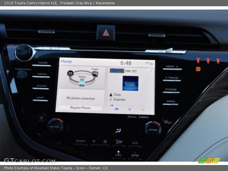 Predawn Gray Mica / Macadamia 2019 Toyota Camry Hybrid XLE