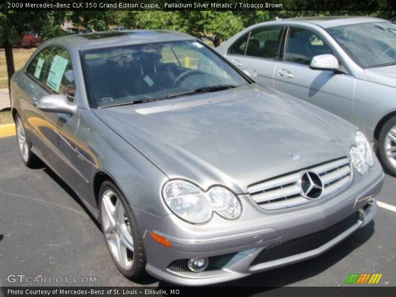 Palladium Silver Metallic / Tobacco Brown 2009 Mercedes-Benz CLK 350 Grand Edition Coupe