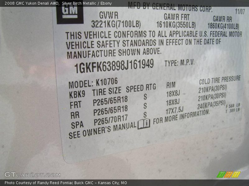 Silver Birch Metallic / Ebony 2008 GMC Yukon Denali AWD