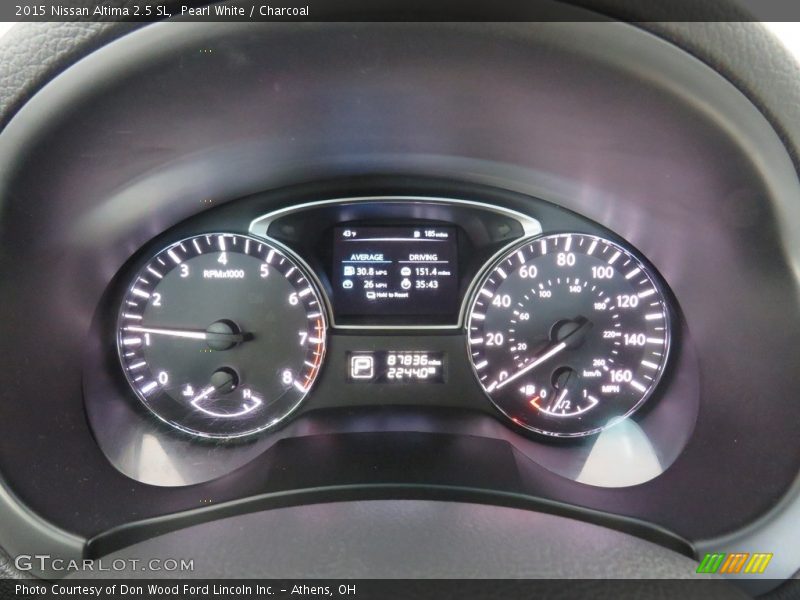 Pearl White / Charcoal 2015 Nissan Altima 2.5 SL