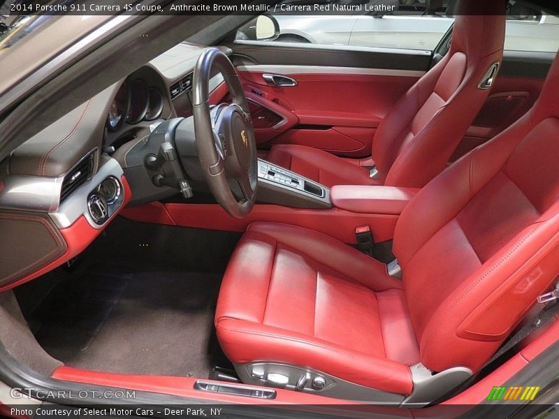 Anthracite Brown Metallic / Carrera Red Natural Leather 2014 Porsche 911 Carrera 4S Coupe