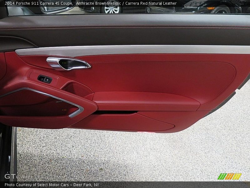Anthracite Brown Metallic / Carrera Red Natural Leather 2014 Porsche 911 Carrera 4S Coupe
