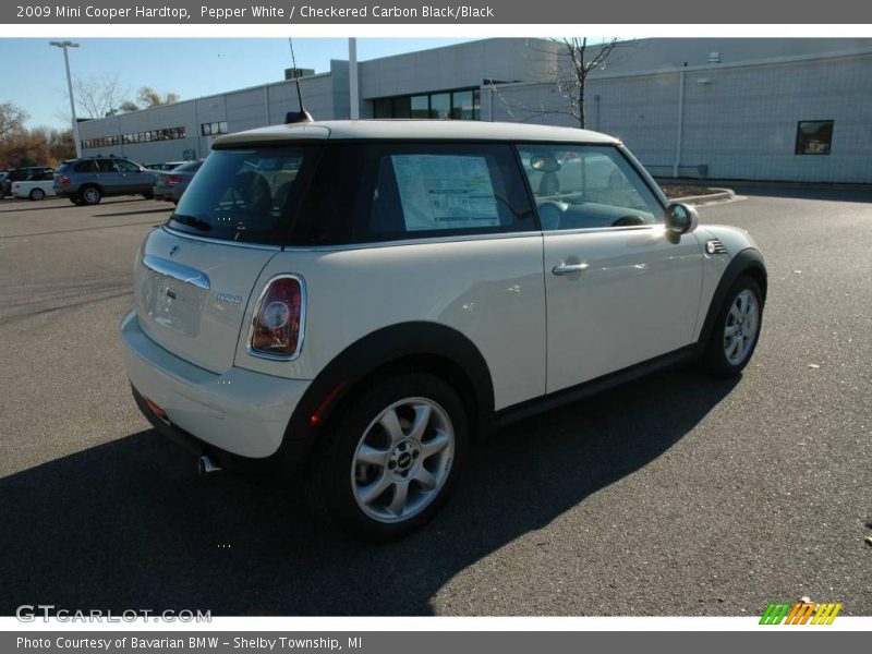Pepper White / Checkered Carbon Black/Black 2009 Mini Cooper Hardtop