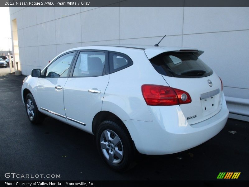 Pearl White / Gray 2013 Nissan Rogue S AWD
