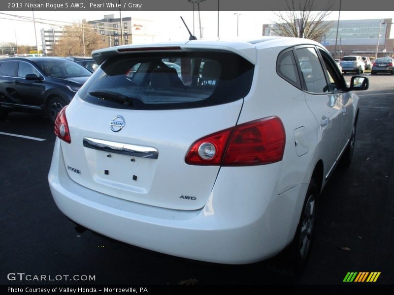 Pearl White / Gray 2013 Nissan Rogue S AWD