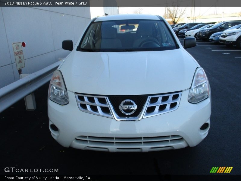 Pearl White / Gray 2013 Nissan Rogue S AWD
