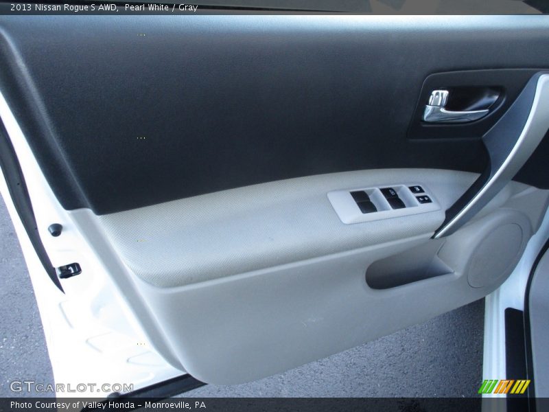 Pearl White / Gray 2013 Nissan Rogue S AWD
