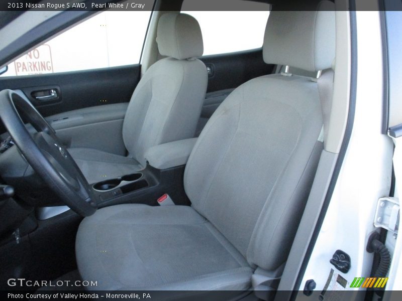 Pearl White / Gray 2013 Nissan Rogue S AWD