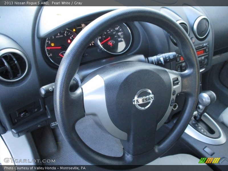 Pearl White / Gray 2013 Nissan Rogue S AWD