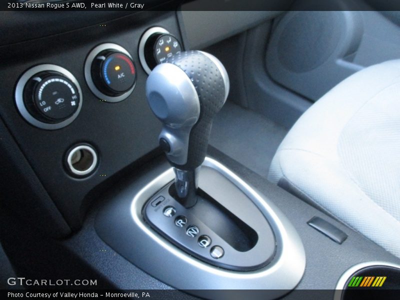 Pearl White / Gray 2013 Nissan Rogue S AWD