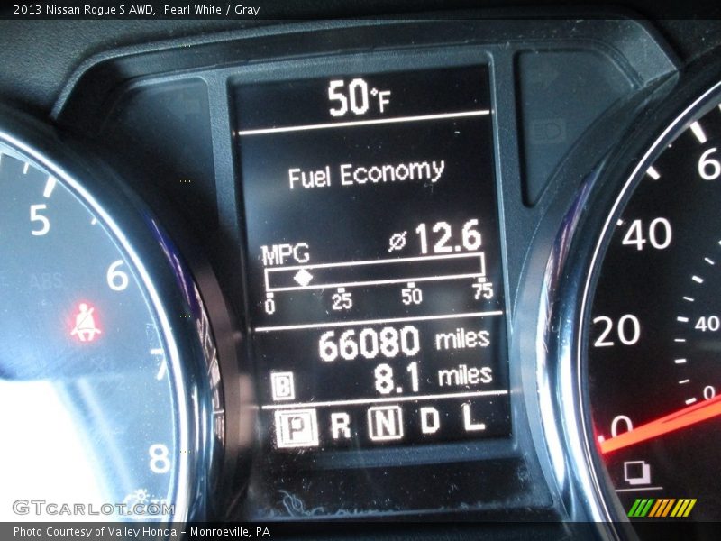 Pearl White / Gray 2013 Nissan Rogue S AWD