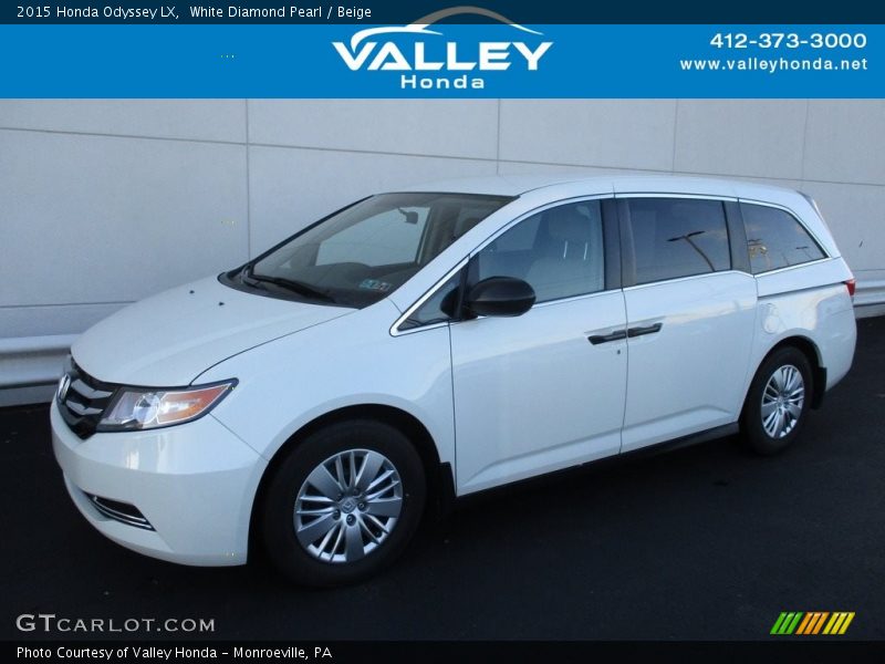 White Diamond Pearl / Beige 2015 Honda Odyssey LX