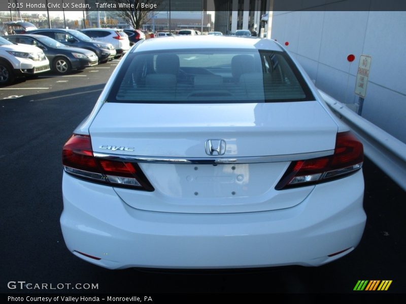 Taffeta White / Beige 2015 Honda Civic LX Sedan