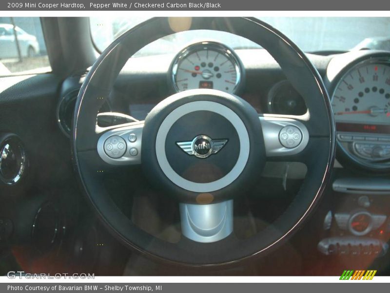 Pepper White / Checkered Carbon Black/Black 2009 Mini Cooper Hardtop