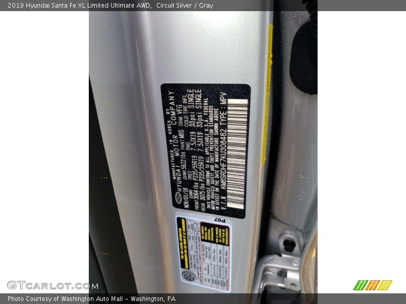 Circuit Silver / Gray 2019 Hyundai Santa Fe XL Limited Ultimate AWD