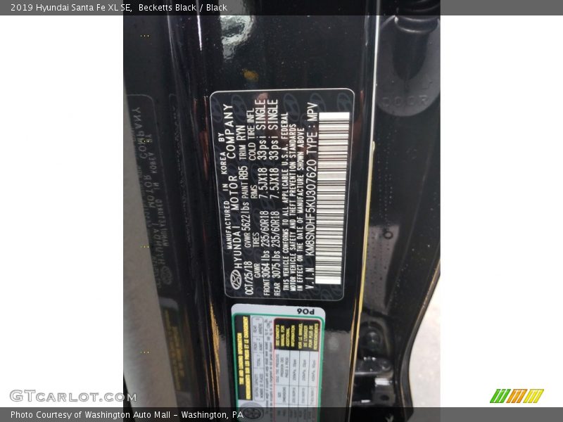 Becketts Black / Black 2019 Hyundai Santa Fe XL SE