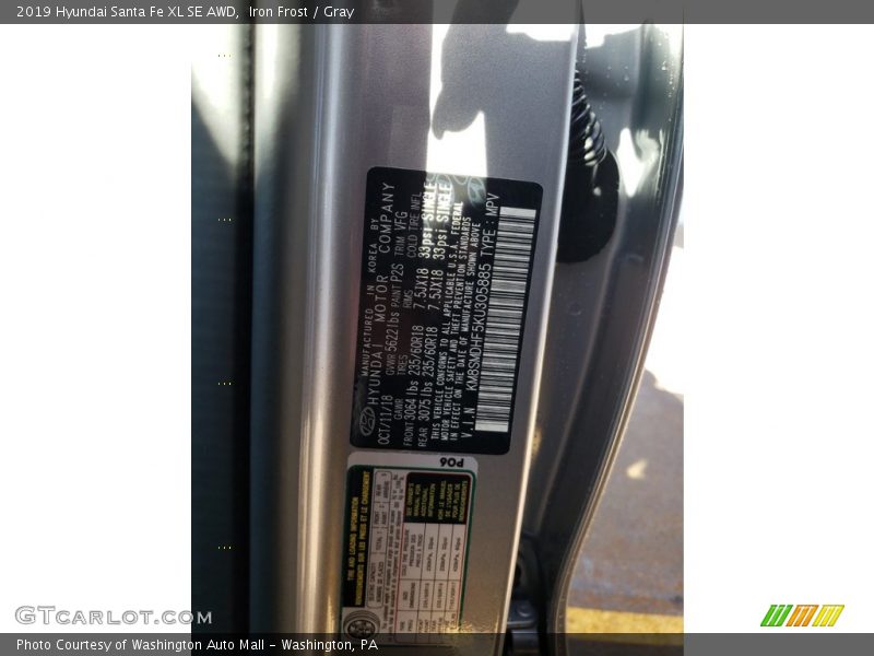 Iron Frost / Gray 2019 Hyundai Santa Fe XL SE AWD