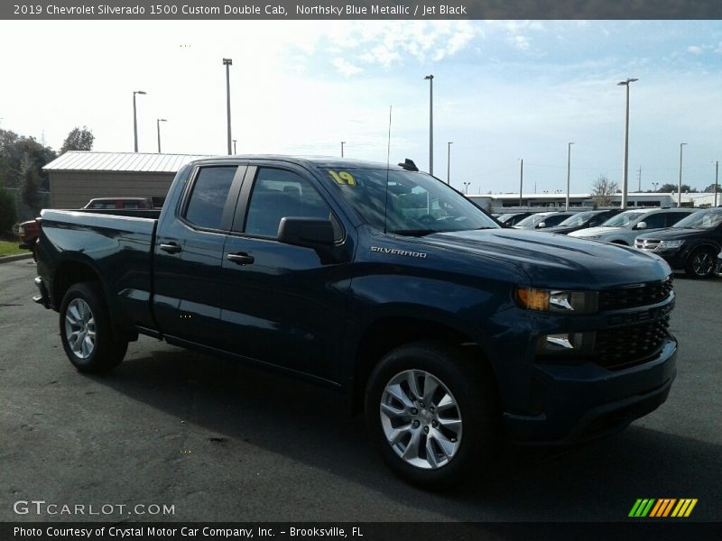 Northsky Blue Metallic / Jet Black 2019 Chevrolet Silverado 1500 Custom Double Cab