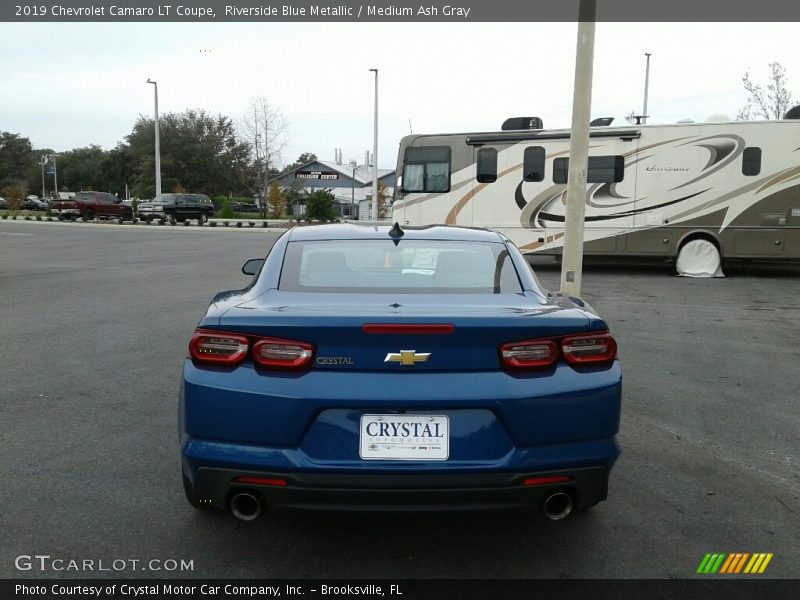 Riverside Blue Metallic / Medium Ash Gray 2019 Chevrolet Camaro LT Coupe