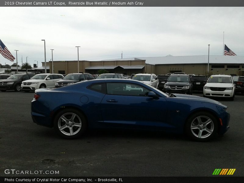 Riverside Blue Metallic / Medium Ash Gray 2019 Chevrolet Camaro LT Coupe