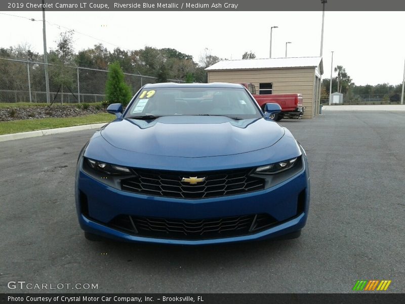 Riverside Blue Metallic / Medium Ash Gray 2019 Chevrolet Camaro LT Coupe