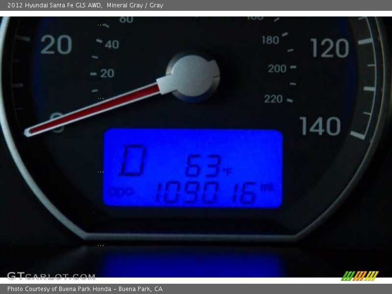 Mineral Gray / Gray 2012 Hyundai Santa Fe GLS AWD
