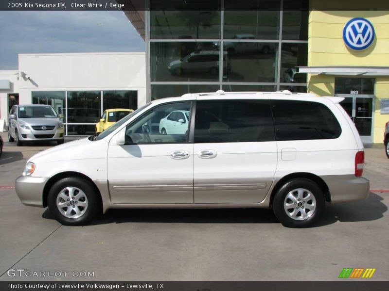 Clear White / Beige 2005 Kia Sedona EX