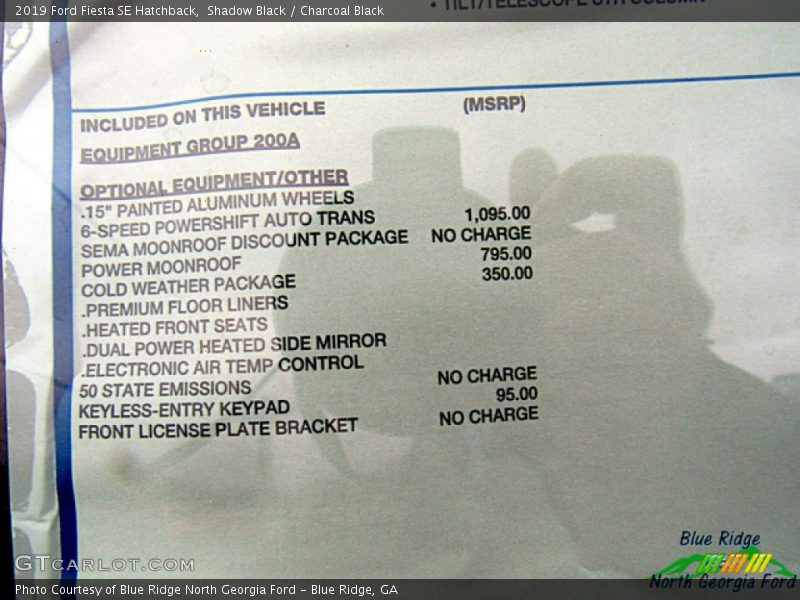 Shadow Black / Charcoal Black 2019 Ford Fiesta SE Hatchback