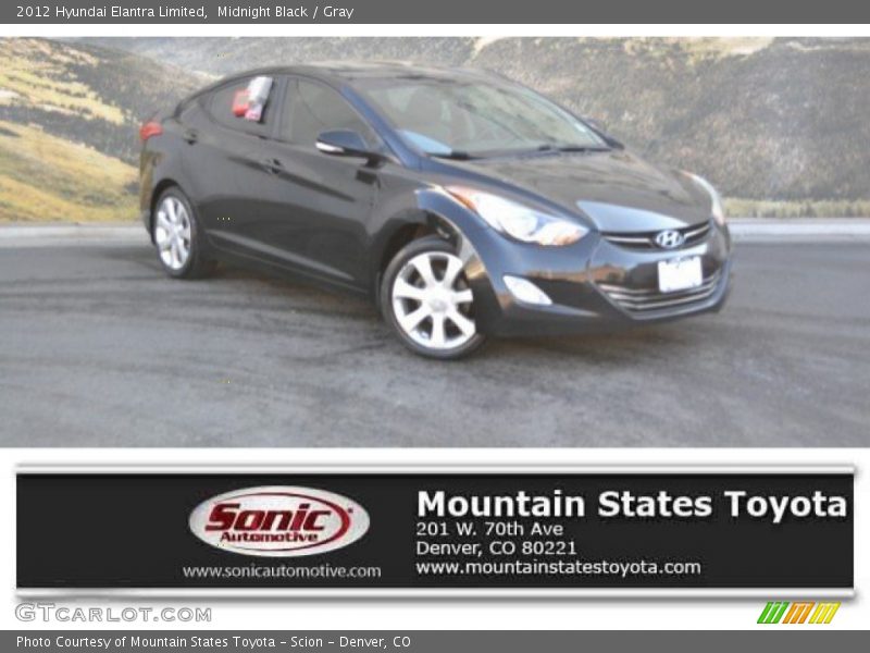 Midnight Black / Gray 2012 Hyundai Elantra Limited