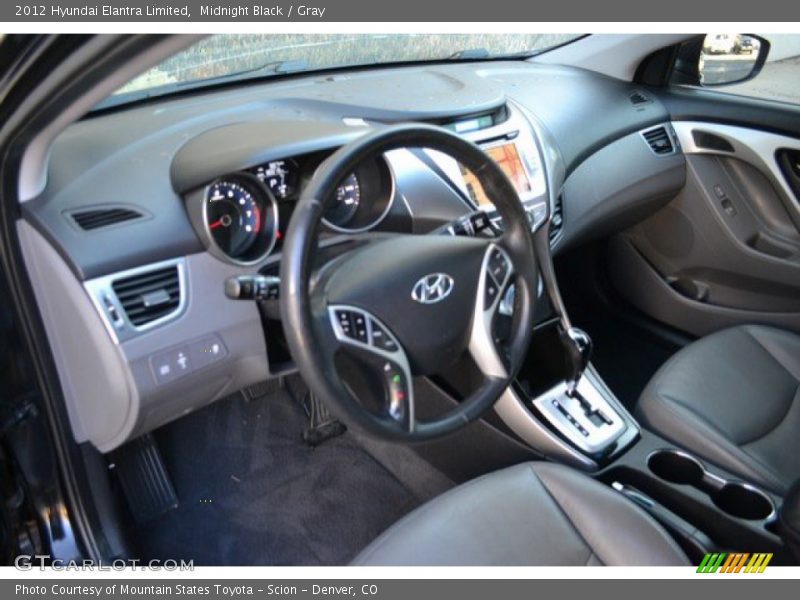 Midnight Black / Gray 2012 Hyundai Elantra Limited