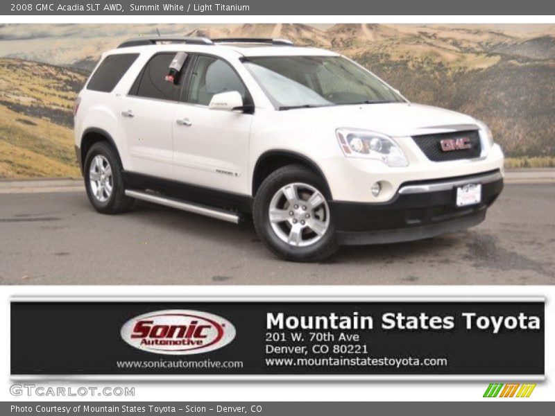 Summit White / Light Titanium 2008 GMC Acadia SLT AWD