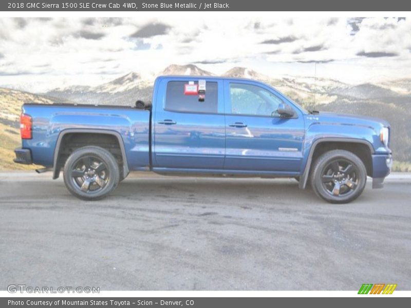 Stone Blue Metallic / Jet Black 2018 GMC Sierra 1500 SLE Crew Cab 4WD