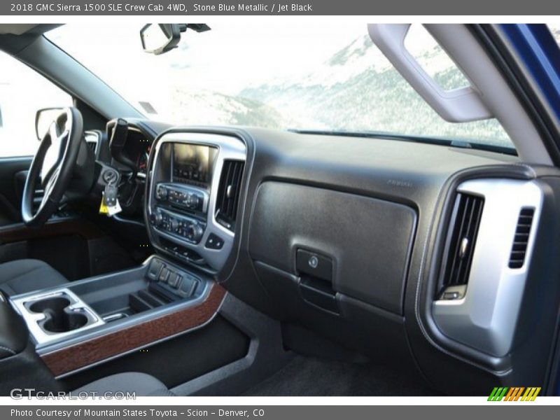 Stone Blue Metallic / Jet Black 2018 GMC Sierra 1500 SLE Crew Cab 4WD