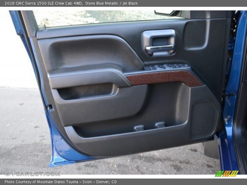 Stone Blue Metallic / Jet Black 2018 GMC Sierra 1500 SLE Crew Cab 4WD