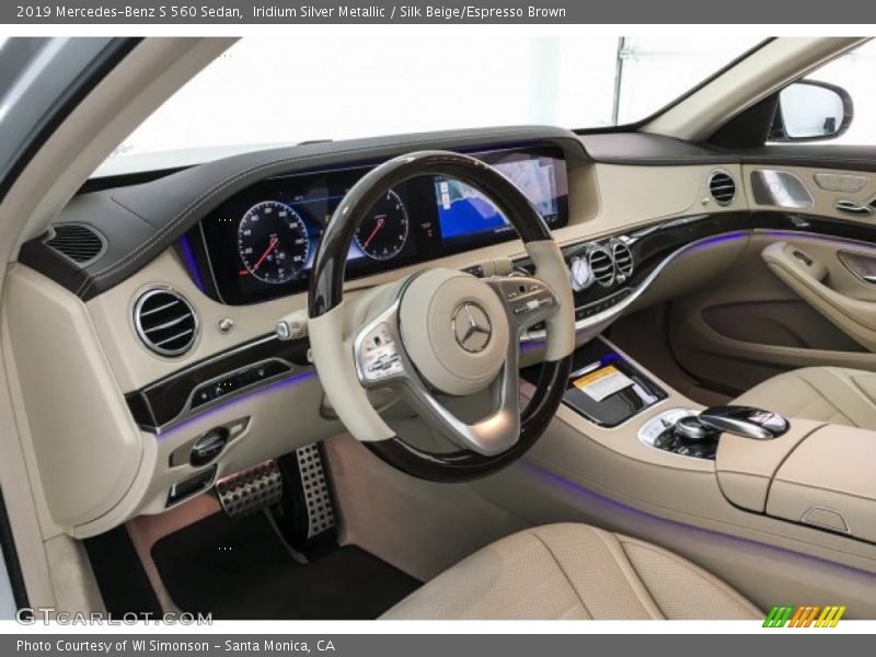 Iridium Silver Metallic / Silk Beige/Espresso Brown 2019 Mercedes-Benz S 560 Sedan