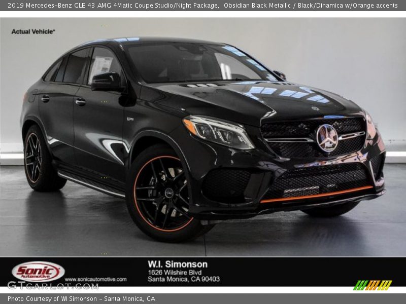 Obsidian Black Metallic / Black/Dinamica w/Orange accents 2019 Mercedes-Benz GLE 43 AMG 4Matic Coupe Studio/Night Package
